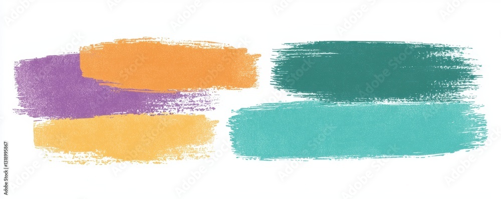 Poster abstract colorful paint brush strokes texture background design element