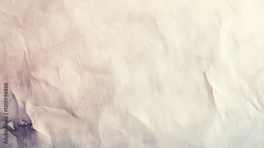 Poster soft hues intertwine with shadows on a crumpled paper surface, evoking an artistic vibe that invites