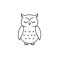 Charming Line Art Owl Illustration for Children's Products, Art Prints, and Creative Projects