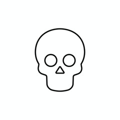 Minimalist Line Art Skull Icon for Halloween and Gothic Designs, Perfect for T-Shirts, Stickers, and Print Projects