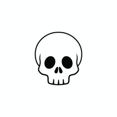 Stylized Black Skull Icon for Halloween and Gothic Design, Vector Art for T-Shirt, Tattoo, and Graphic Usage