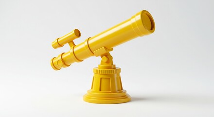 Bright Yellow Telescope Exploring Distant Worlds. AI Generated