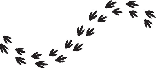 Dinosaur tracks icon . Dragon tracks foot print symbol silhouette black vector  isolated on transparent background. Dino cute trail texture. Hand drawn paleontology dinosaur paw prints. © WaQar