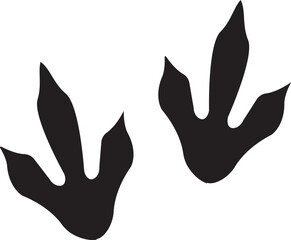Dinosaur tracks icon . Dragon tracks foot print symbol silhouette black vector  isolated on transparent background. Dino cute trail texture. Hand drawn paleontology dinosaur paw prints.