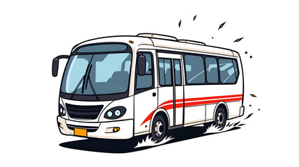 Bus icon in comic style. Coach cartoon vector illustration on white isolated background. Autobus vehicle splash effect business concept.