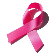 A Vibrant Pink Ribbon, A Powerful Symbol Of Hope And Resilience In The Fight Against Breast Cancer, Elegantly Tied Against A Bright Isolated on Transparent Background