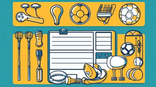A4 checklist design for selecting sports training equipment, with icons and frame elements for easy readability. 