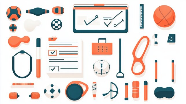 A4 checklist design for selecting sports training equipment, with icons and frame elements for easy readability. 