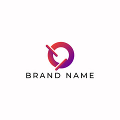 ILLUSTRATION CIRCLE ORANGE PURPLE GRADIENT COLOR. TECH LOGO ICON TEMPLATE SIMPLE DESIGN ELEMENT VECTOR