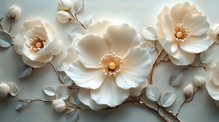 Floral embossed relief elegant pattern high resolution hd image
