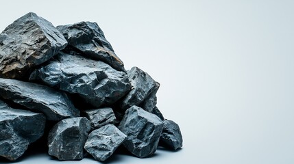 Grey Rocks Pile for Studio Shot, Minimalist Background.