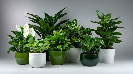 Obraz premium Indoor Plants Collection: Studio Shot.