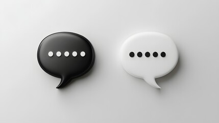 Two speech bubbles symbolizing communication in a modern online support chat interface for enhanced customer interaction