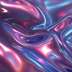 Obraz premium Abstract iridescent flowing liquid pink and blue swirls vibrant texture background