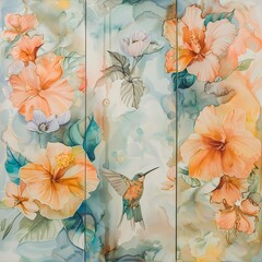 Elegant Floral Watercolor with Bird