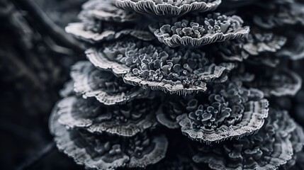 Close-up of intricate layered rock formations with subtle textures and earthy tones, showcasing natural geological patterns and detailed mantle structures. Earth science and geology concepts.