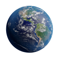 Realistic earth planet isolated on transparent background, PNG