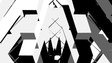 4k wallpaper. Black and white shapes. Design for decor, print. Background in 4k format  3840х2160.