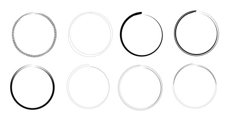 Brush Stroke Circle Icons, Minimalist Abstract Design