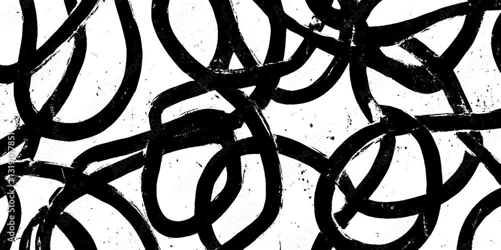 Poster abstract black and white loop pattern
