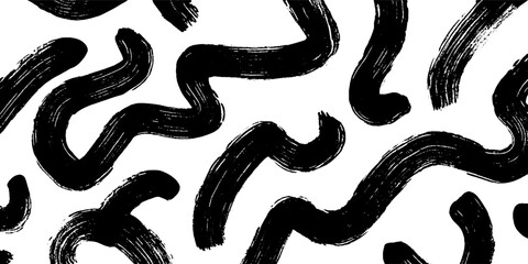 Dynamic Black Brush Stroke Pattern