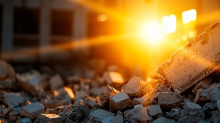 Sunset over Demolition Debris.