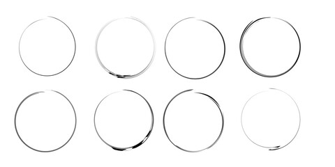 Brush Stroke Circle Icons, Minimalist Abstract Design