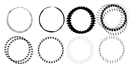 Brush Stroke Circle Icons, Minimalist Abstract Design