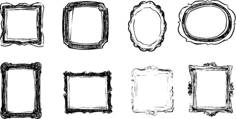 Collection of Decorative Hand-Drawn Picture Frames