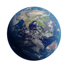 Realistic earth planet isolated on transparent background, PNG © Soom Space