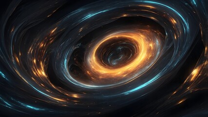 Obraz premium Abstract Spiral Galaxy with Swirling Energy and Glowing Light in Dark Space