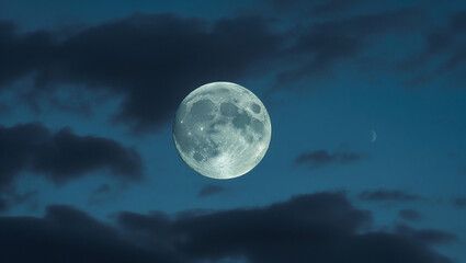full moon and clouds