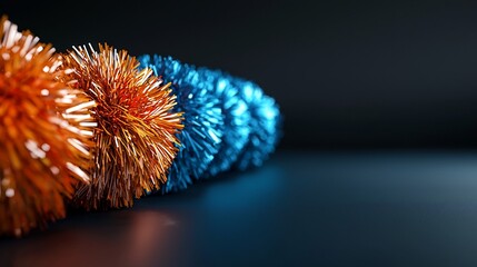 Abstract Metallic Spheres for Dark Background, 3D Render.
