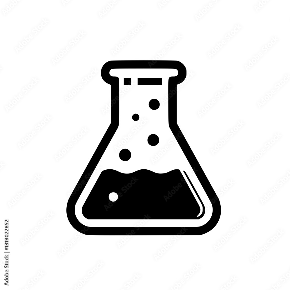 Poster scientific concoction: an isolated image of a laboratory flask. with its unique shape, filled with a