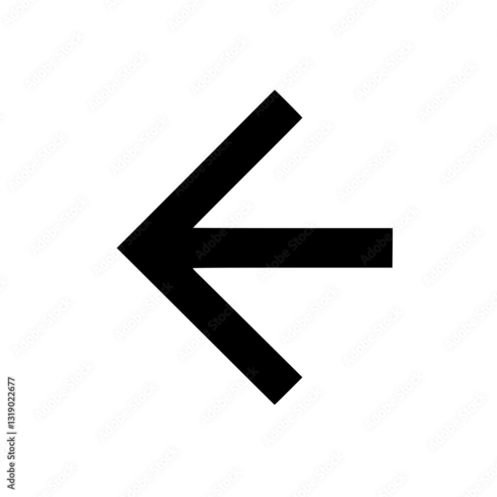Poster simple arrow icon pointing to the left isolated on a created as a scalable vector graphic (svg)