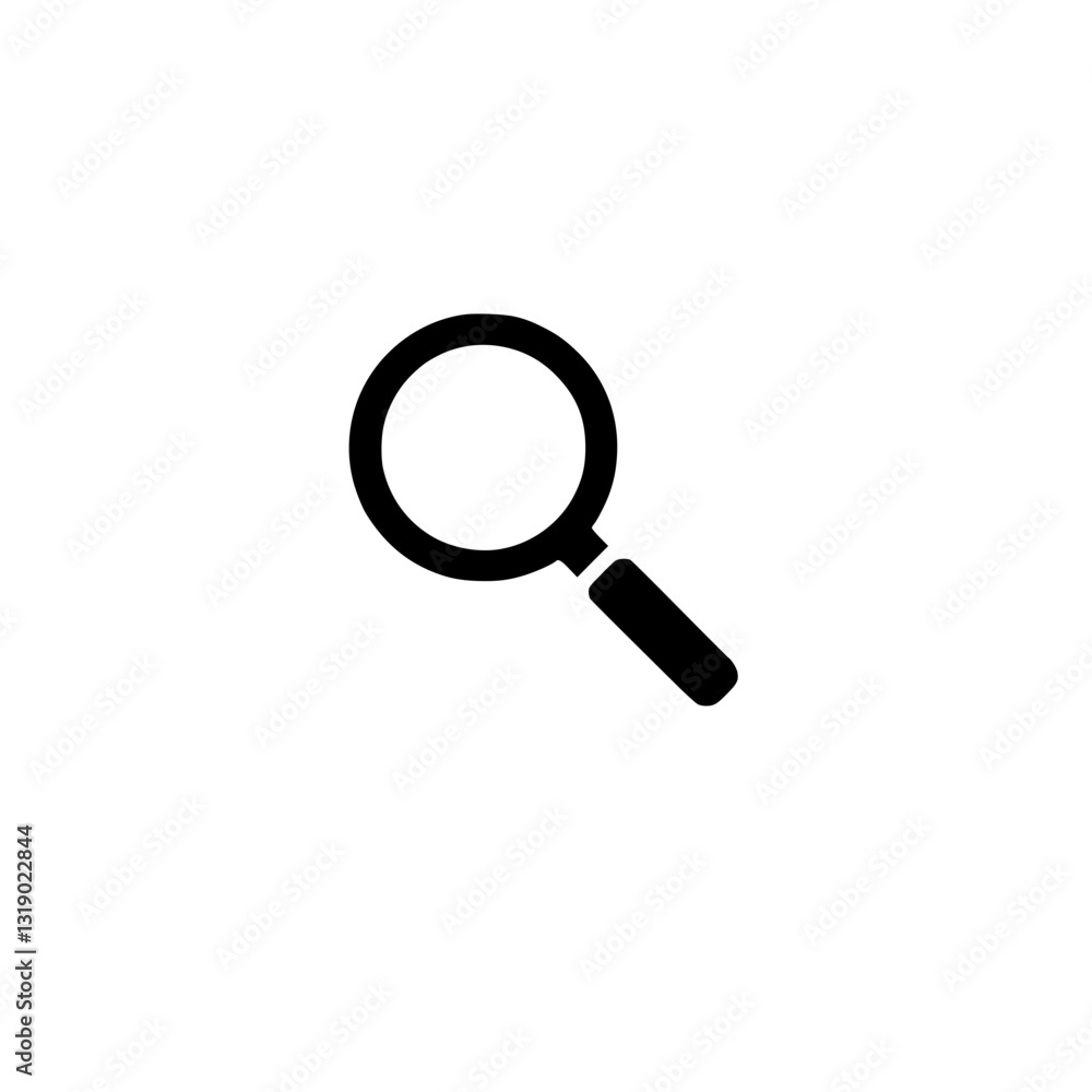 Poster magnifying glass icon representing search zoom or investigation simple and clear design for digital 