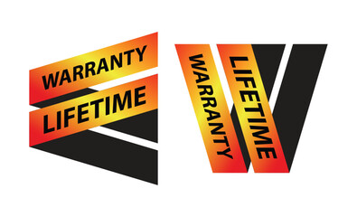 Lifetime warranty sign, icon, symbol, stamp, label, vector illustration character for design elements.