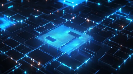 Cybersecurity concept with glowing digital lock and data streams
