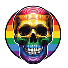 Fototapeta premium Rainbow Skull vector