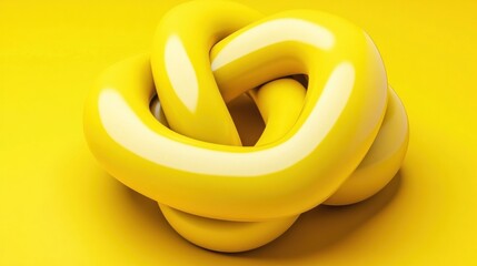 Obraz premium Abstract yellow knot on yellow background.