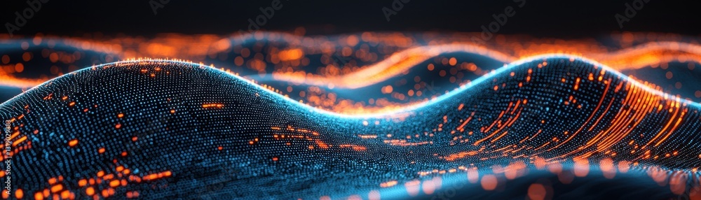 Aufkleber digital wallet concept vibrant waves of light create a mesmerizing digital landscape with glowing pa