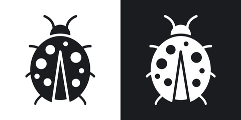 Ladybug icons in solid black and white collection