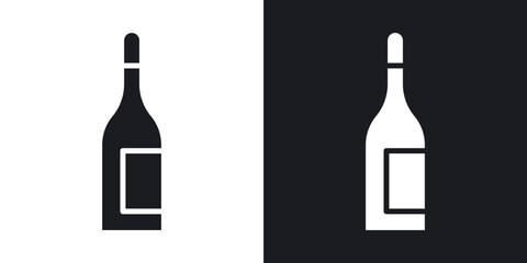 Hine bottle icons in solid black and white collection