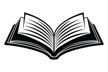 Flat design open book silhouette