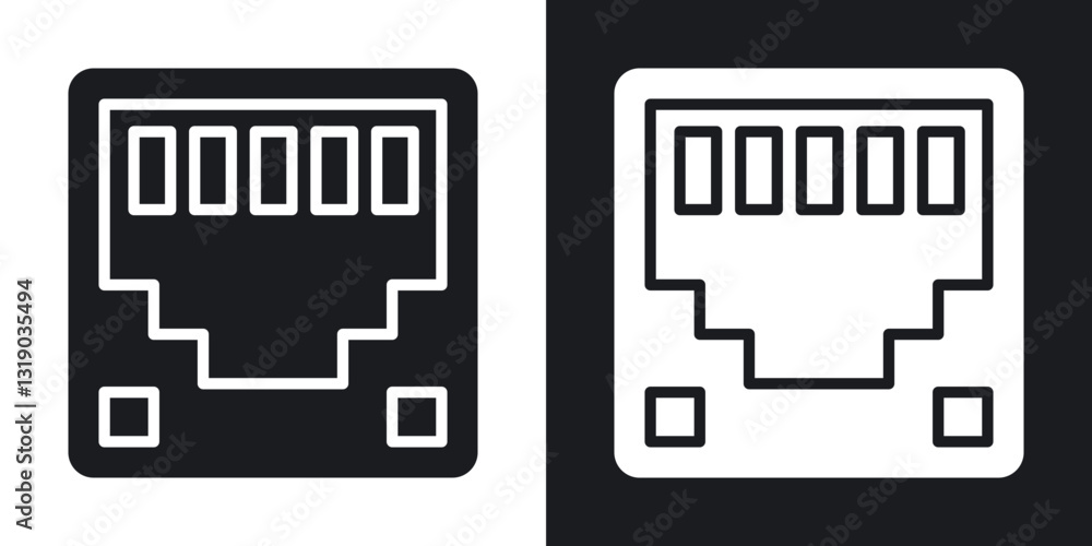 Poster tcp icons in solid black and white collection