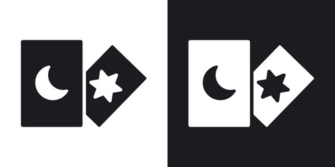 Tarot icons in solid black and white collection