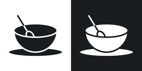 Sour soup icons in solid black and white collection