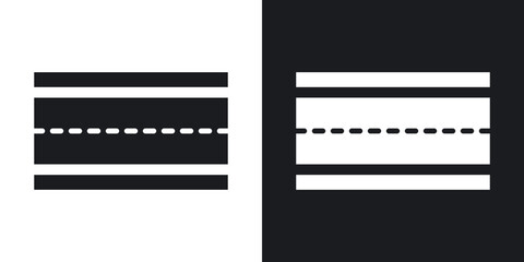 Road icons in solid black and white collection