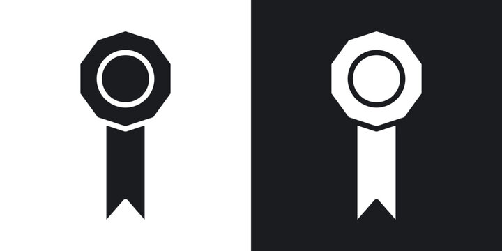 Recognition icons in solid black and white collection