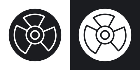 Radioactive icons in solid black and white collection